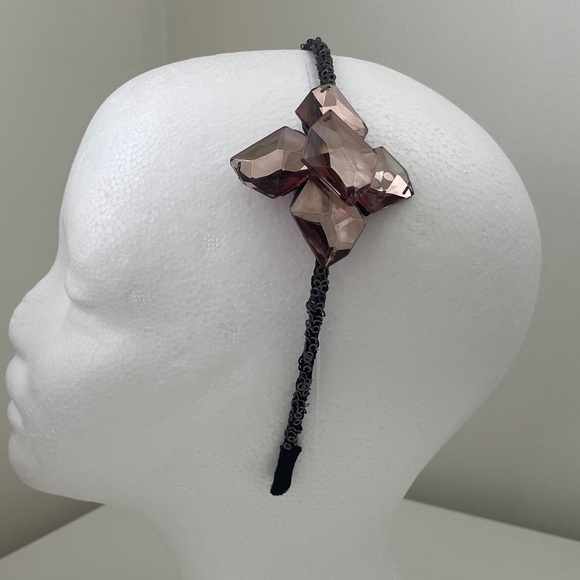5003. Cära New York Chic Black Headband with Gem Accents - Picture 1 of 4